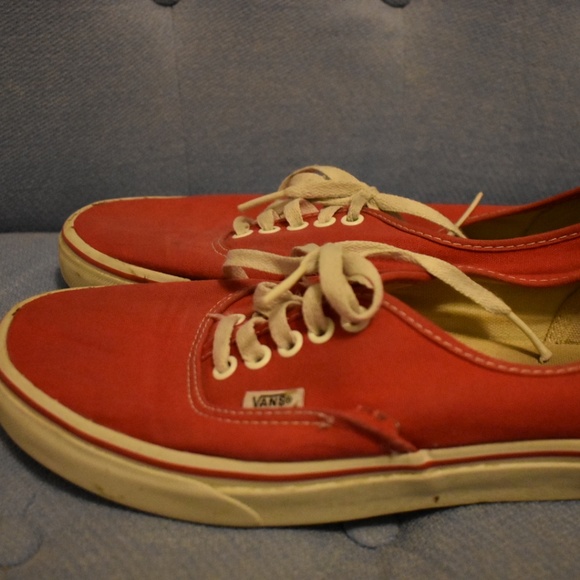 red and tan vans